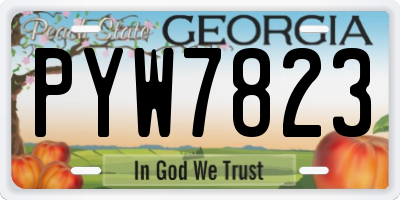 GA license plate PYW7823