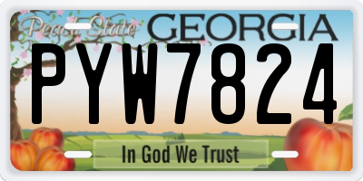 GA license plate PYW7824