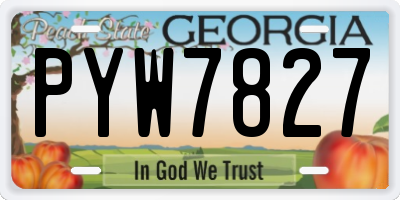 GA license plate PYW7827