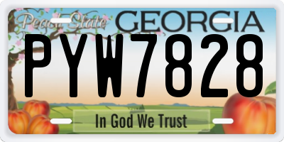 GA license plate PYW7828