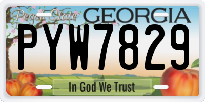 GA license plate PYW7829