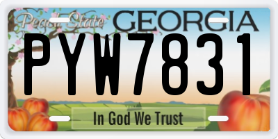 GA license plate PYW7831