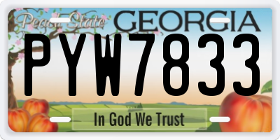 GA license plate PYW7833