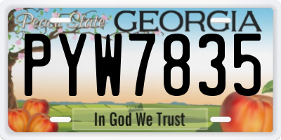 GA license plate PYW7835
