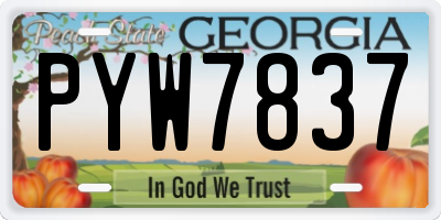 GA license plate PYW7837