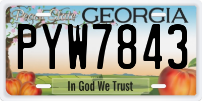 GA license plate PYW7843