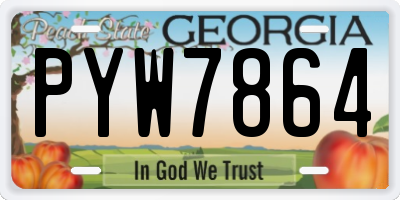 GA license plate PYW7864