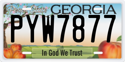 GA license plate PYW7877