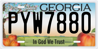 GA license plate PYW7880