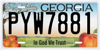 GA license plate PYW7881