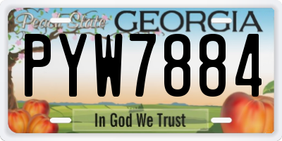 GA license plate PYW7884
