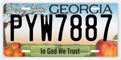 GA license plate PYW7887
