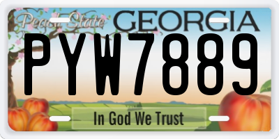 GA license plate PYW7889