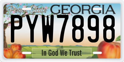 GA license plate PYW7898