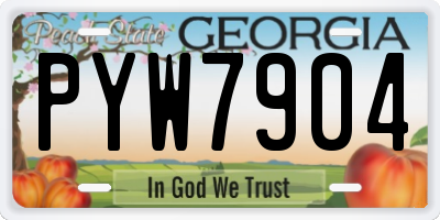 GA license plate PYW7904