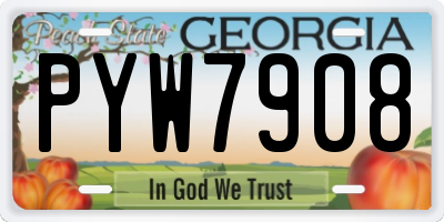 GA license plate PYW7908