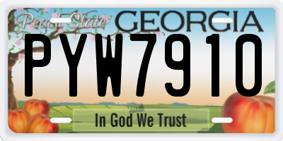 GA license plate PYW7910