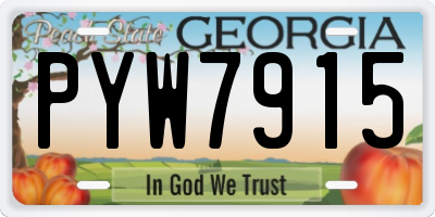 GA license plate PYW7915