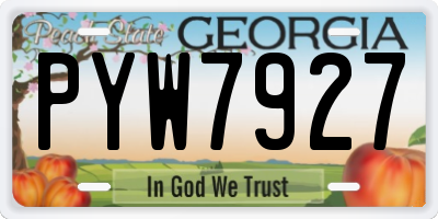 GA license plate PYW7927
