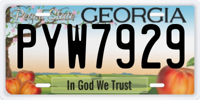 GA license plate PYW7929
