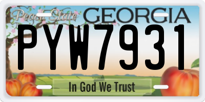 GA license plate PYW7931