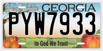 GA license plate PYW7933
