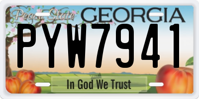 GA license plate PYW7941