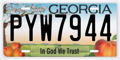 GA license plate PYW7944