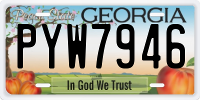 GA license plate PYW7946