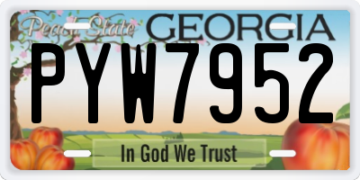 GA license plate PYW7952
