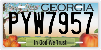 GA license plate PYW7957