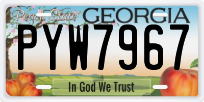 GA license plate PYW7967