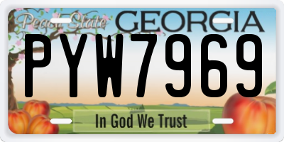 GA license plate PYW7969