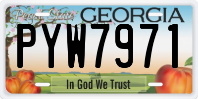 GA license plate PYW7971