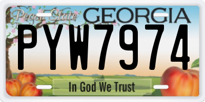GA license plate PYW7974