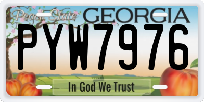 GA license plate PYW7976