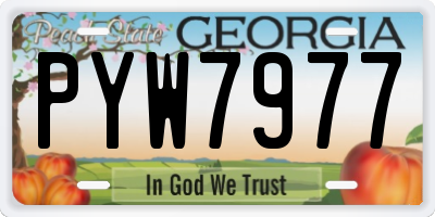 GA license plate PYW7977
