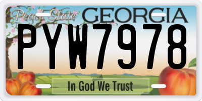 GA license plate PYW7978