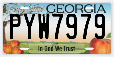 GA license plate PYW7979