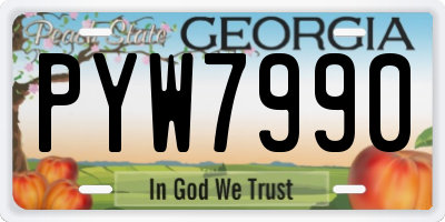 GA license plate PYW7990