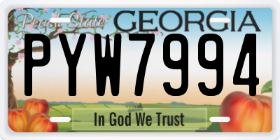 GA license plate PYW7994