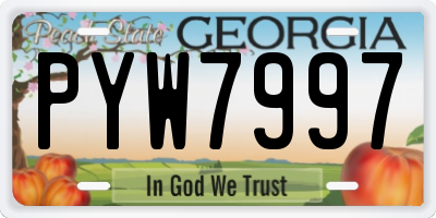 GA license plate PYW7997