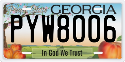 GA license plate PYW8006