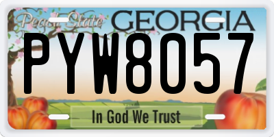 GA license plate PYW8057
