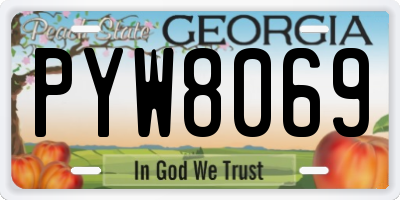 GA license plate PYW8069