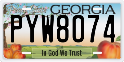 GA license plate PYW8074