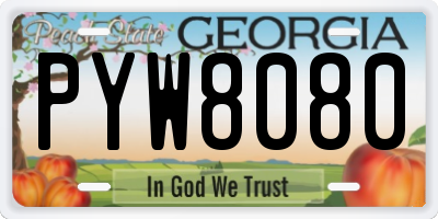 GA license plate PYW8080