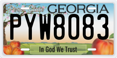 GA license plate PYW8083