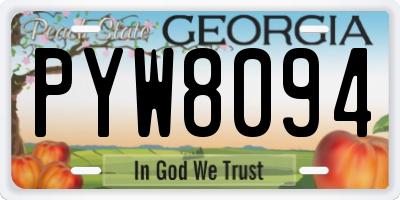 GA license plate PYW8094