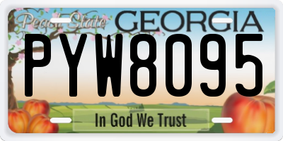 GA license plate PYW8095